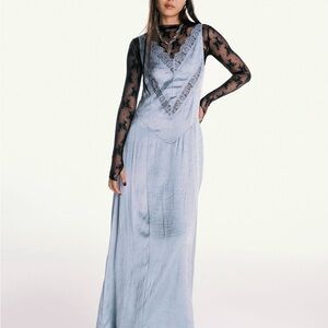 Free People Maxi Lace Dress in Light Blue
